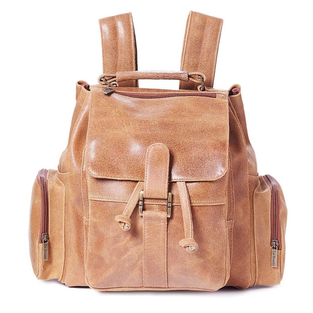NWT Tan Distressed Leather Backpack